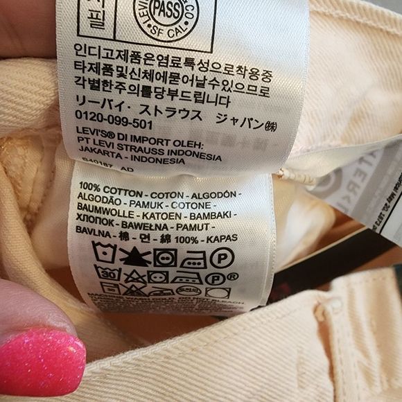 Levis x Free People high loose taper high rise‎ peach colored jeans size 26 New - Picture 14 of 14